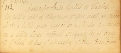 18th century recipe for sauce for bass, mullet or turbot, from The Cookbook of Unknown Ladies
